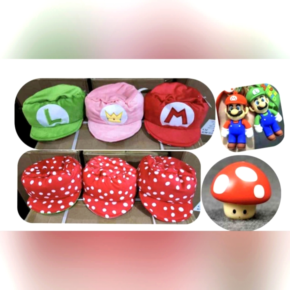Mario & Luigi and princess peach hat